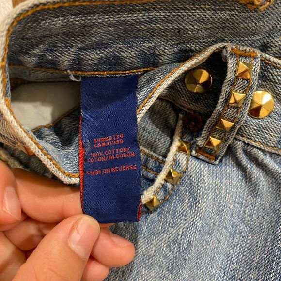 BCBG Max Azria Studded Distressed Boyfriend Jeans Size 4 - Picture 4 of 8